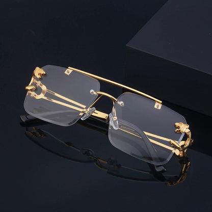 Unisex Retro Rimless Steampunk Sunglasses by HitMyNeed