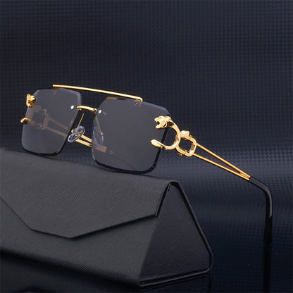 Unisex Retro Rimless Steampunk Sunglasses by HitMyNeed