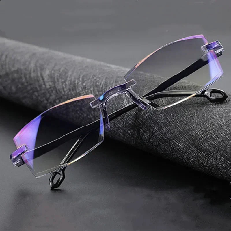 Unisex Rimless Bifocal Anti Blue Light Reading Glasses by HitMyNeed