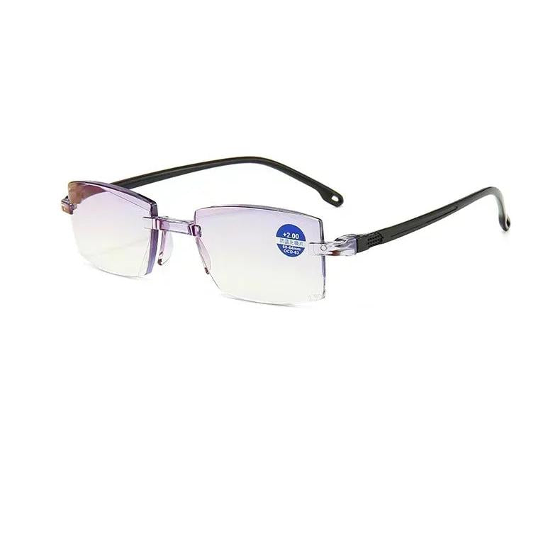 Unisex Rimless Bifocal Anti Blue Light Reading Glasses black 300.0 by HitMyNeed