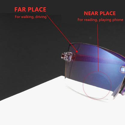 Unisex Rimless Bifocal Reading Glasses Anti Blue Light by HitMyNeed