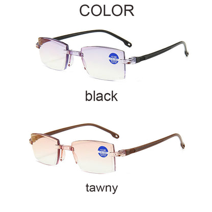 Unisex Rimless Bifocal Reading Glasses Anti Blue Light by HitMyNeed