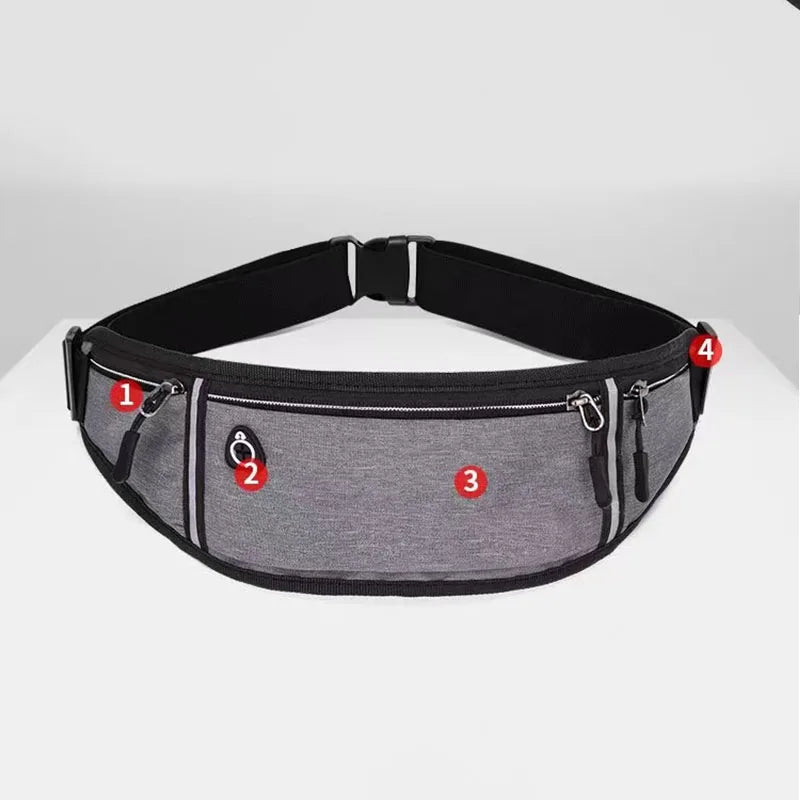 Unisex Running Belt Phone Holder with Pouch gray by HitMyNeed