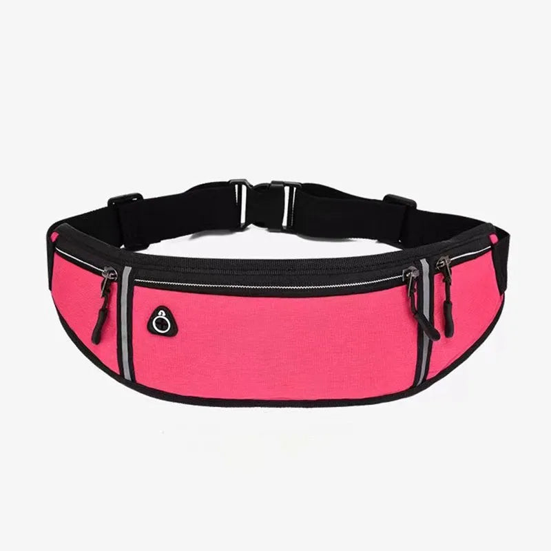 Unisex Running Belt Phone Holder with Pouch rose-red by HitMyNeed