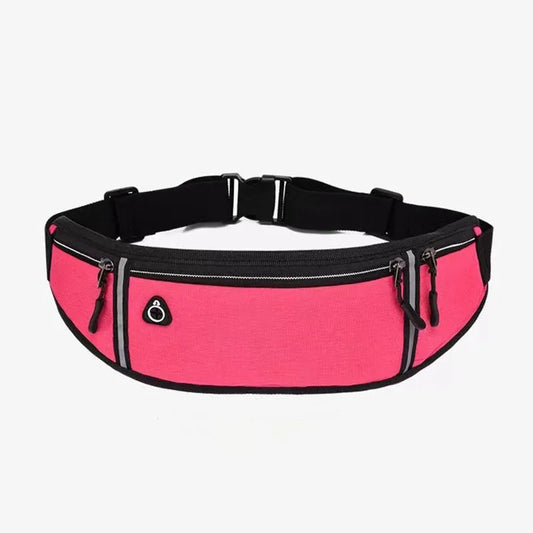 Unisex Running Belt Phone Holder with Pouch rose-red by HitMyNeed
