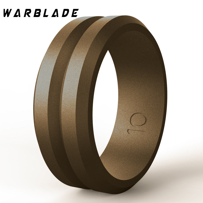 Unisex Silicone Wedding Band Ring 13 brown by HitMyNeed