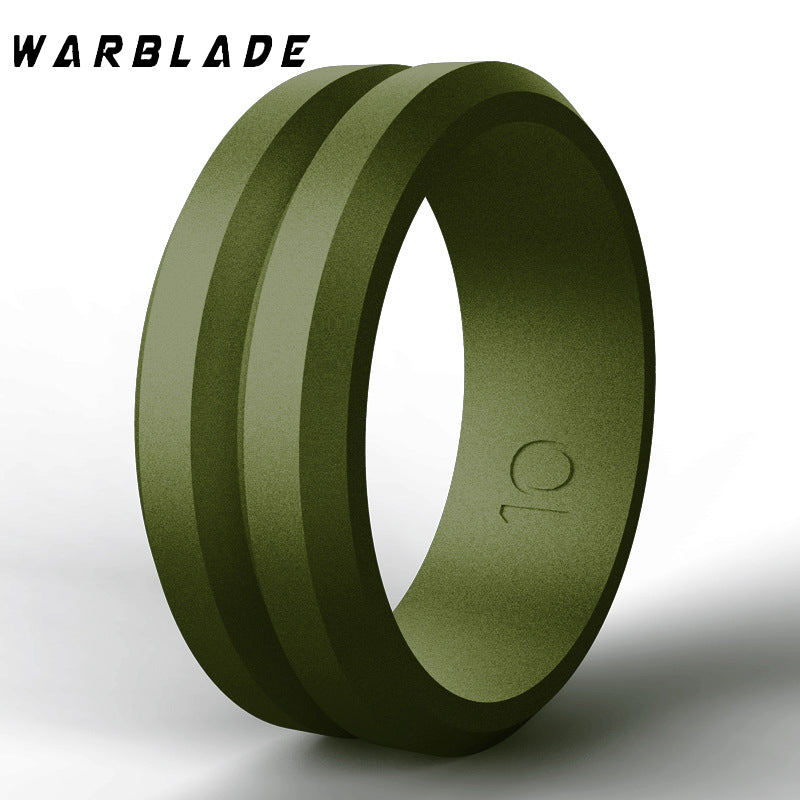 Unisex Silicone Wedding Band Ring 14 army-green by HitMyNeed