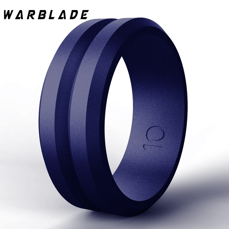 Unisex Silicone Wedding Band Ring 14 dark-blue by HitMyNeed