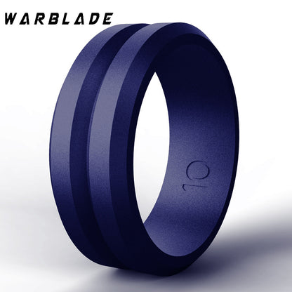 Unisex Silicone Wedding Band Ring 14 dark-blue by HitMyNeed
