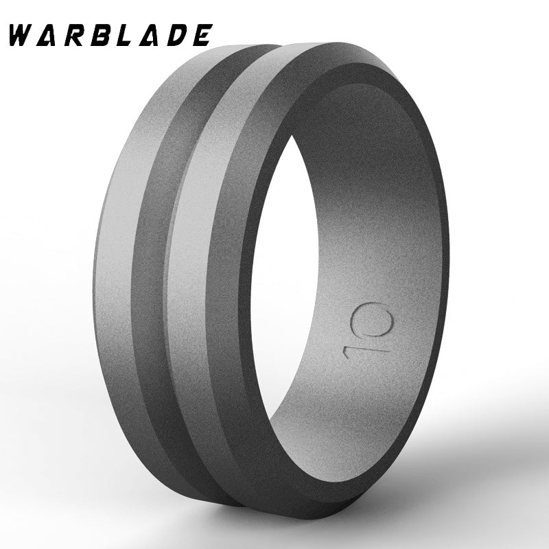 Unisex Silicone Wedding Band Ring 14 dark-gray by HitMyNeed