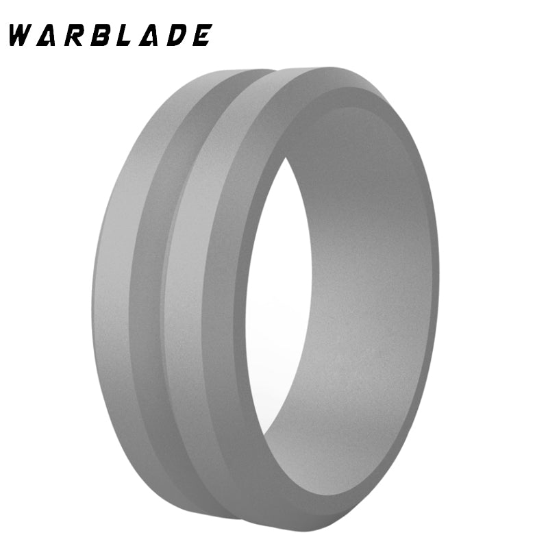 Unisex Silicone Wedding Band Ring 14 light-gray by HitMyNeed