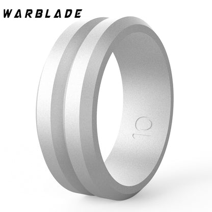 Unisex Silicone Wedding Band Ring 14 silver by HitMyNeed