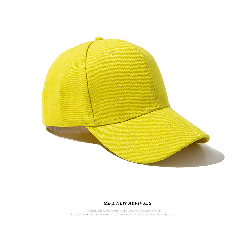 Unisex Solid Color Adjustable Baseball Cap bright-yellow by HitMyNeed