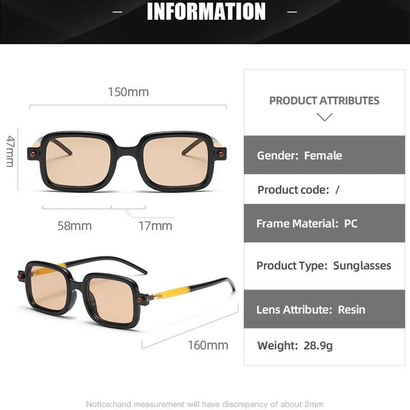Unisex Square Vintage Punk Sunglasses UV400 by HitMyNeed