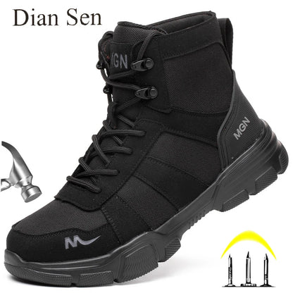 Unisex Steel Toe Non-Slip Puncture-Resistant Work Shoes by HitMyNeed