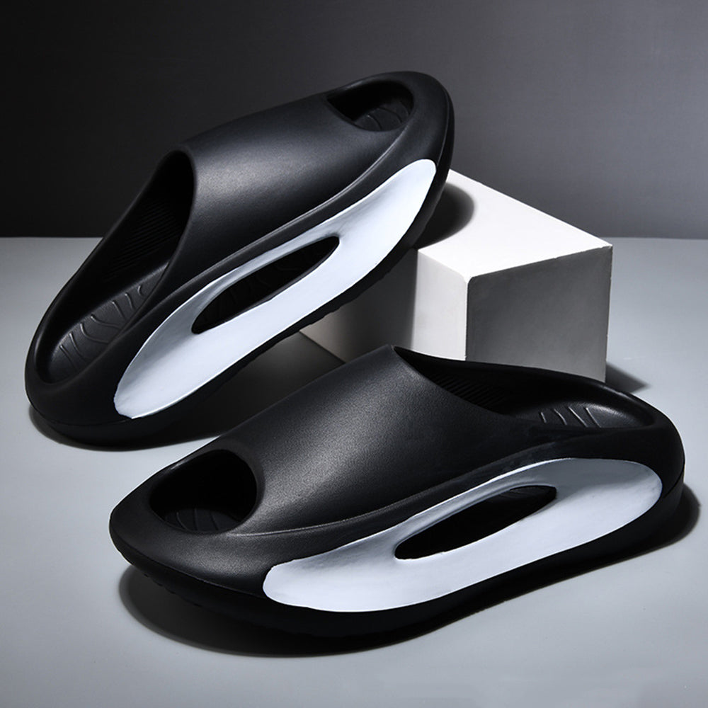 Unisex Summer EVA Platform Slide Sandals black-white 42-43 by HitMyNeed