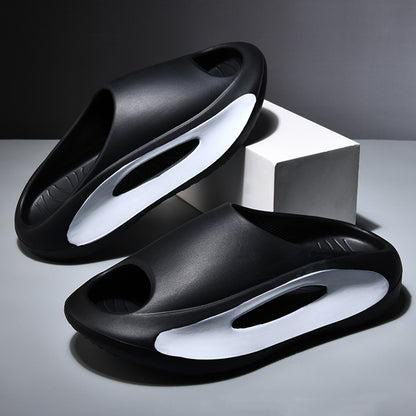Unisex Summer EVA Platform Slide Sandals black-white 42-43 by HitMyNeed