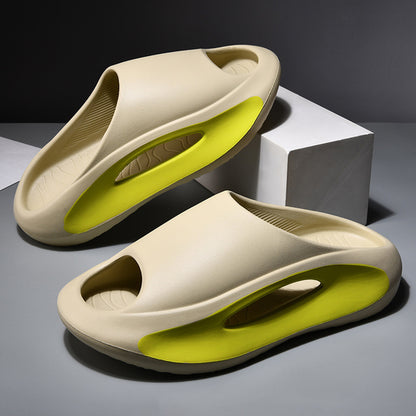 Unisex Summer EVA Platform Slide Sandals khaki-yellow 44-45 by HitMyNeed