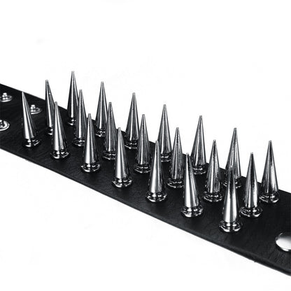 Unisex Triple-Row Spiked Leather Punk Bracelet by HitMyNeed