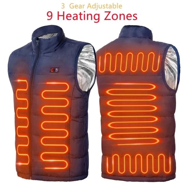 Unisex USB Heated Vest with Graphene Heat Zones 9-areas-heated-blue xxl by HitMyNeed