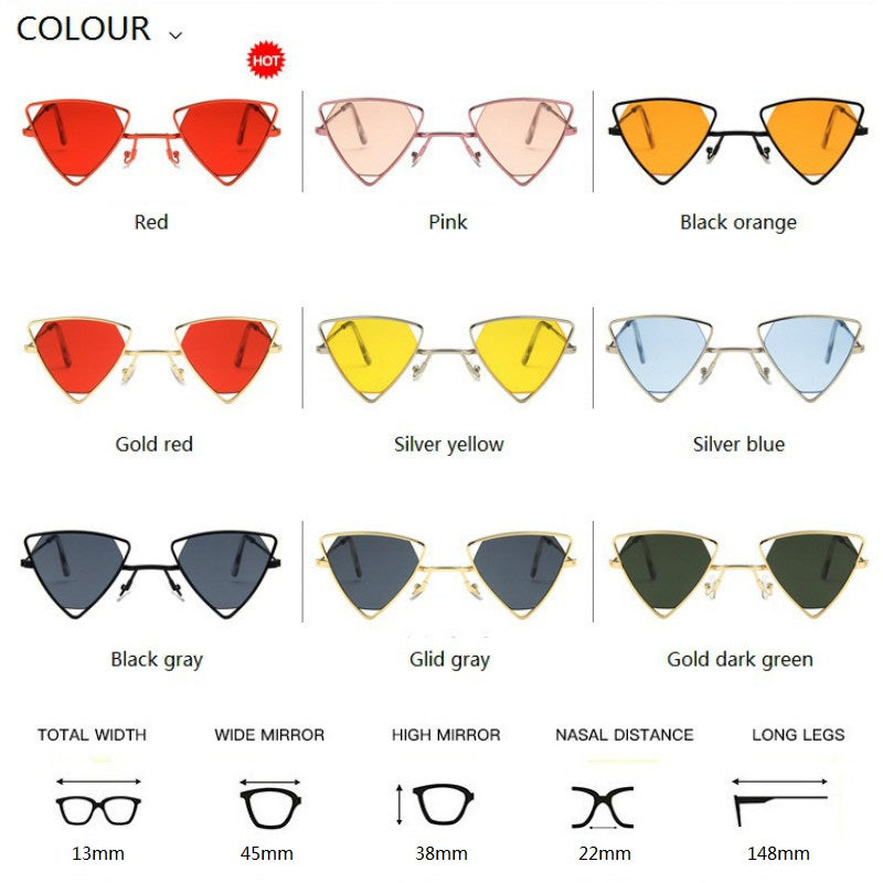 Unisex Vintage Triangle Sunglasses Metal Frame by HitMyNeed