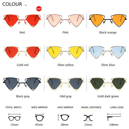 Unisex Vintage Triangle Sunglasses Metal Frame by HitMyNeed