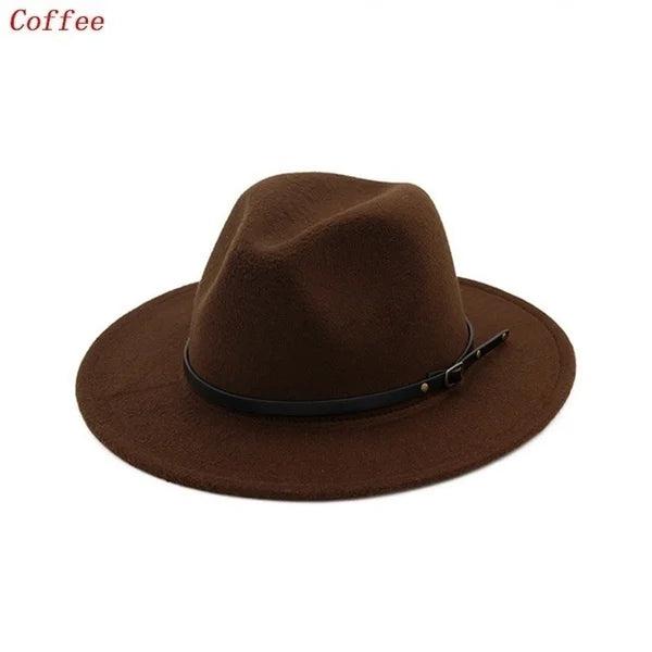 Unisex Vintage Wide Brim Felt Jazz & Cowboy Hat by HitMyNeed