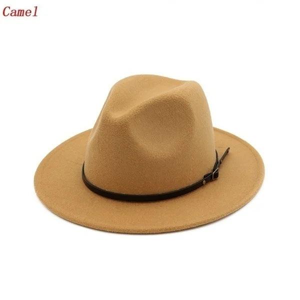Unisex Vintage Wide Brim Felt Jazz & Cowboy Hat by HitMyNeed