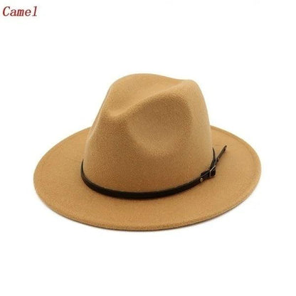 Unisex Vintage Wide Brim Felt Jazz & Cowboy Hat by HitMyNeed