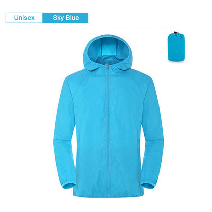 Unisex Waterproof Camping Rain Jacket with Hood unisex-blue m by HitMyNeed