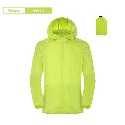 Unisex Waterproof Camping Rain Jacket with Hood unisex-green xl by HitMyNeed