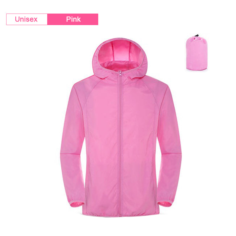 Unisex Waterproof Camping Rain Jacket with Hood unisex-pink 4xl by HitMyNeed