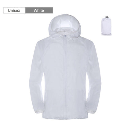 Unisex Waterproof Camping Rain Jacket with Hood unisex-white s by HitMyNeed
