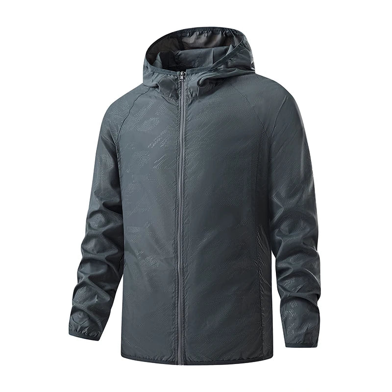 Unisex Waterproof Hiking Jacket with Sun Protection unisex-gray 4xl by HitMyNeed