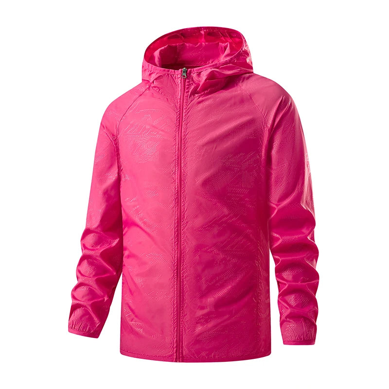 Unisex Waterproof Hiking Jacket with Sun Protection unisex-rose-red m by HitMyNeed