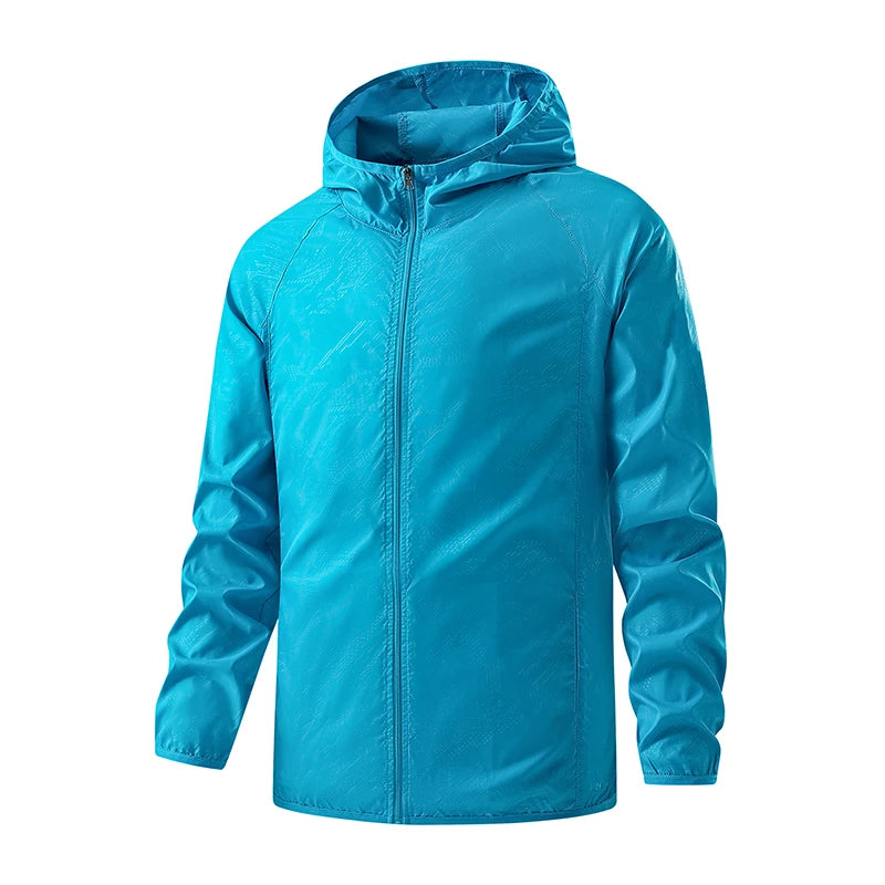 Unisex Waterproof Hiking Jacket with Sun Protection unisex-sky-blue 4xl by HitMyNeed