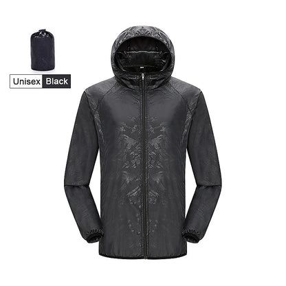 Unisex Waterproof Hiking Windbreaker Jacket unisex-black xl by HitMyNeed