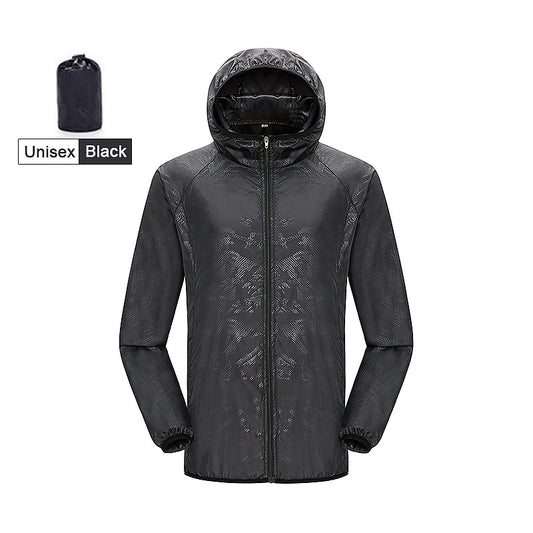 Unisex Waterproof Hiking Windbreaker Jacket unisex-black xl by HitMyNeed
