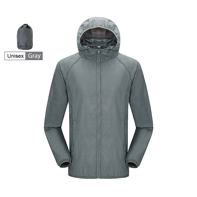 Unisex Waterproof Hiking Windbreaker Jacket unisex-gray xxxl by HitMyNeed