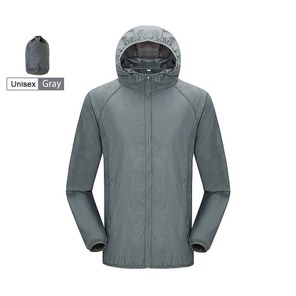Unisex Waterproof Hiking Windbreaker Jacket unisex-gray xxxl by HitMyNeed