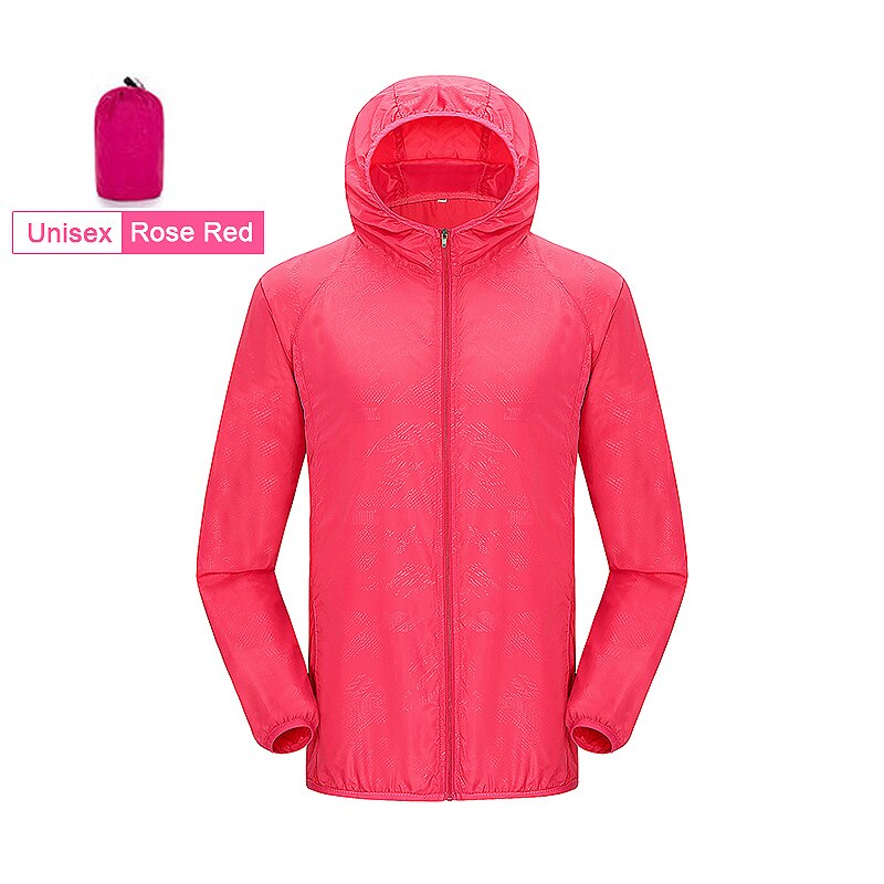 Unisex Waterproof Hiking Windbreaker Jacket unisex-rose-red xxxl by HitMyNeed