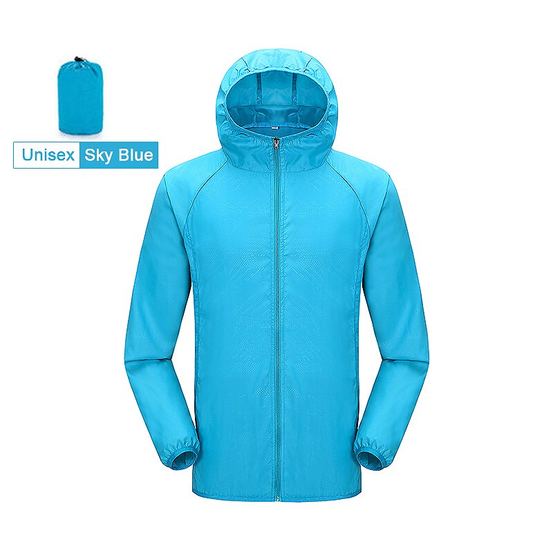 Unisex Waterproof Hiking Windbreaker Jacket unisex-sky-blue xl by HitMyNeed
