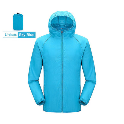 Unisex Waterproof Hiking Windbreaker Jacket unisex-sky-blue xl by HitMyNeed