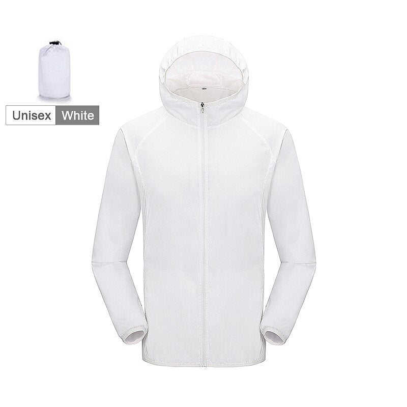 Unisex Waterproof Hiking Windbreaker Jacket unisex-white xl by HitMyNeed