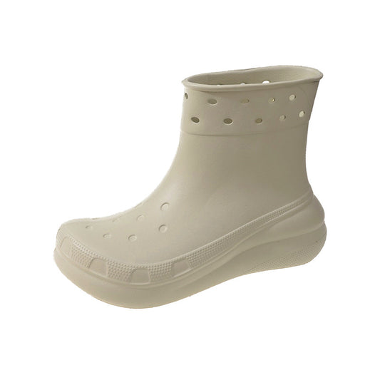Unisex Waterproof Rubber Rain Boots beige-1 37-38foot-23cm by HitMyNeed