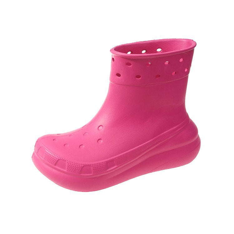 Unisex Waterproof Rubber Rain Boots rosy-red-1 41-42foot-25cm by HitMyNeed