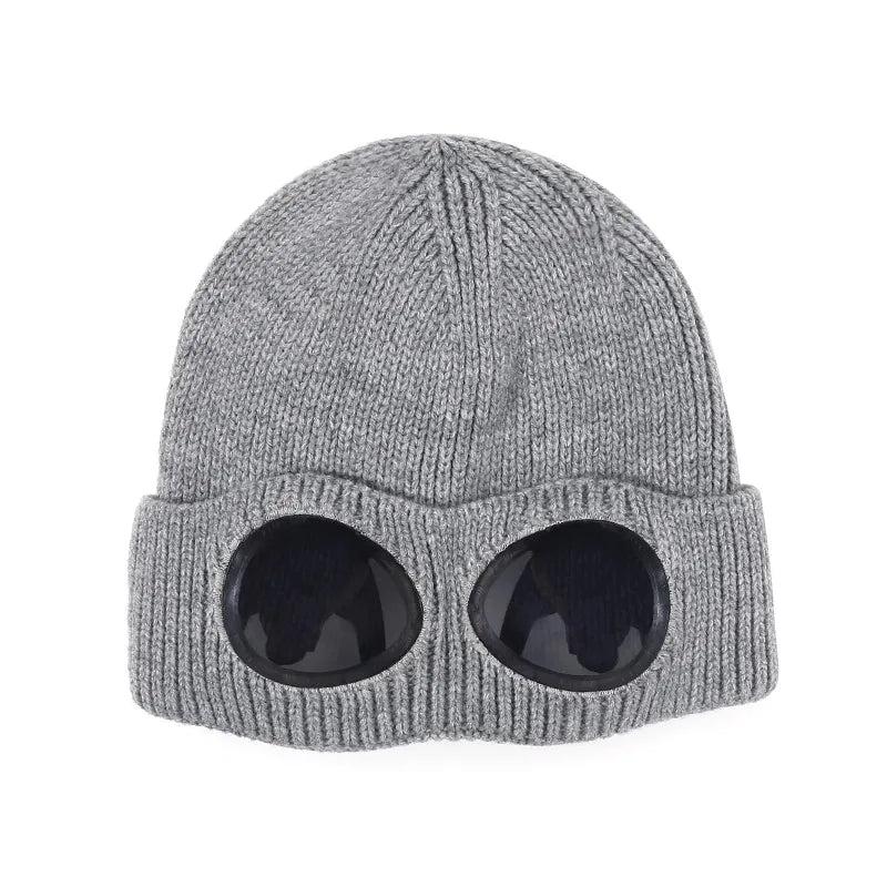 Unisex Winter Knitted Hat with Detachable Goggles by HitMyNeed