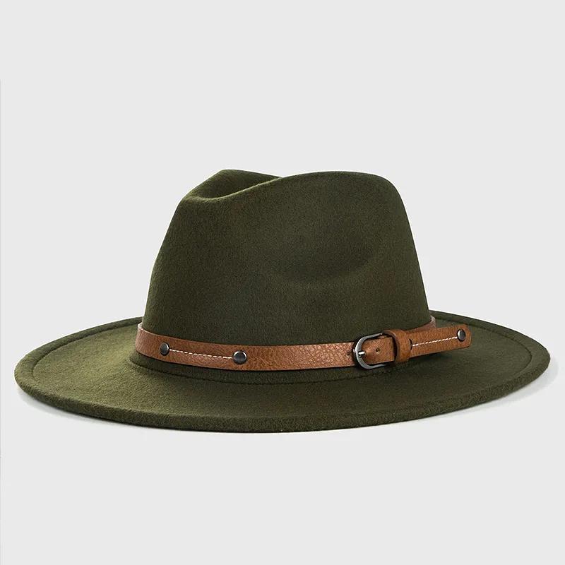 Unisex Wool Felt Fedora Hat with Flat Brim by HitMyNeed