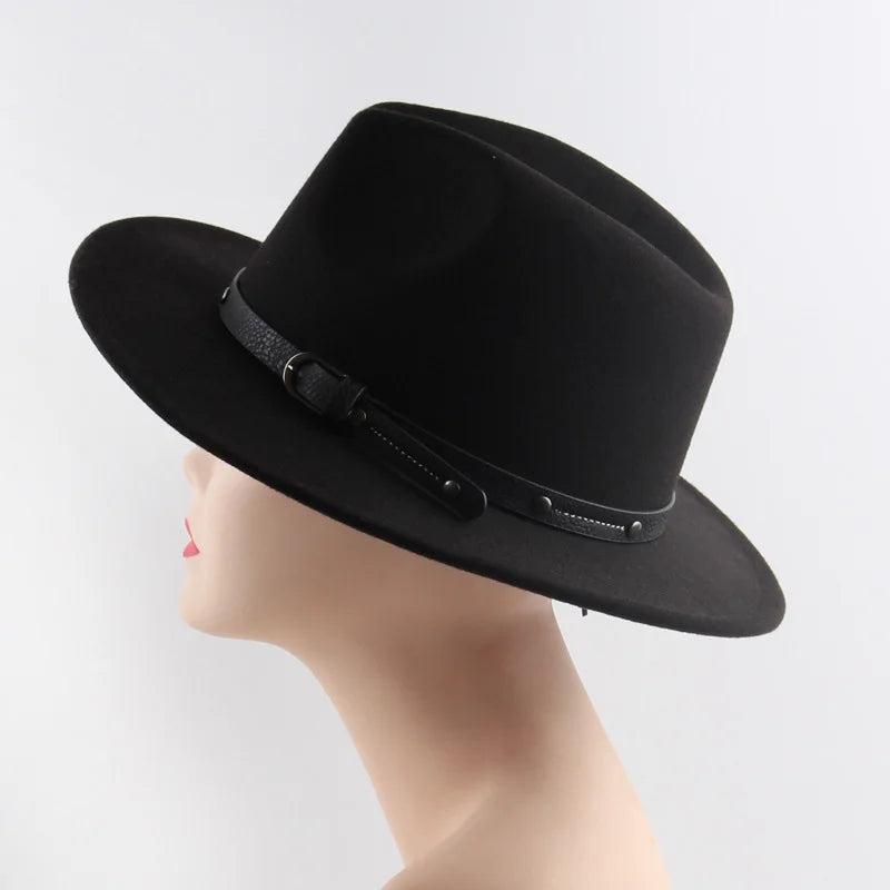 Unisex Wool Felt Fedora Hat with Flat Brim by HitMyNeed