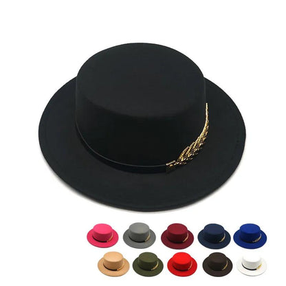 Unisex Wool Felt Trilby Fedora with Wide Brim by HitMyNeed